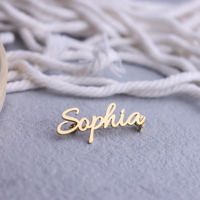 Name Pins Nameplate Brooch Meaningful Wedding Gift Logo Custom