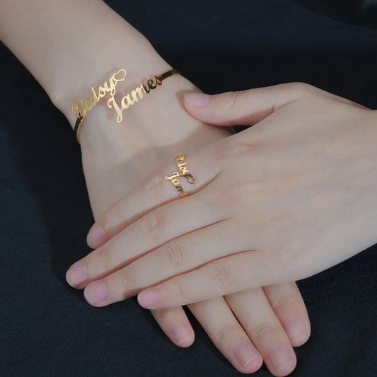 Custom Double Names Bangle