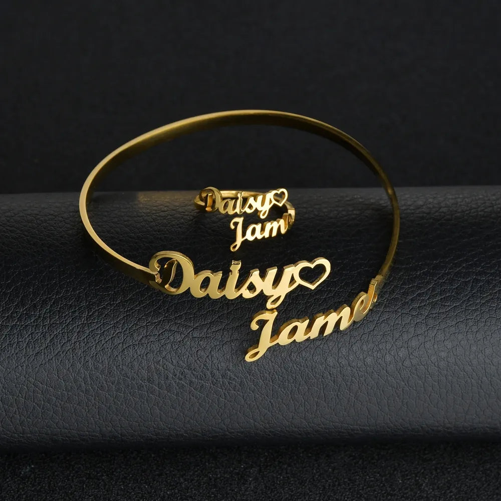 Custom Double Names Bangle