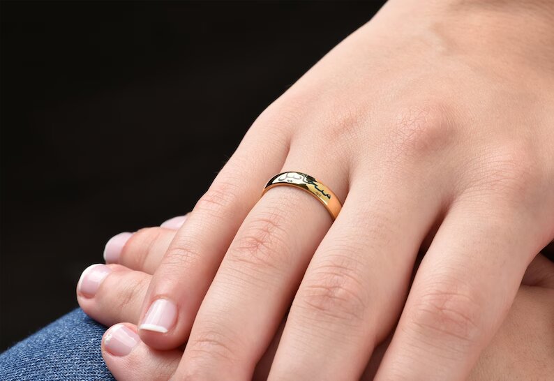 Arabic Font 24K Gold Plated Ring