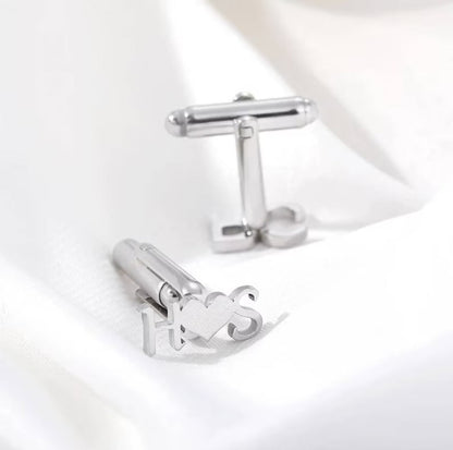 Custom Name Cufflinks | Letter Cufflinks | Groom Wedding Cufflinks