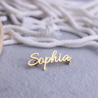 Name Pins Nameplate Brooch Meaningful Wedding Gift Logo Custom