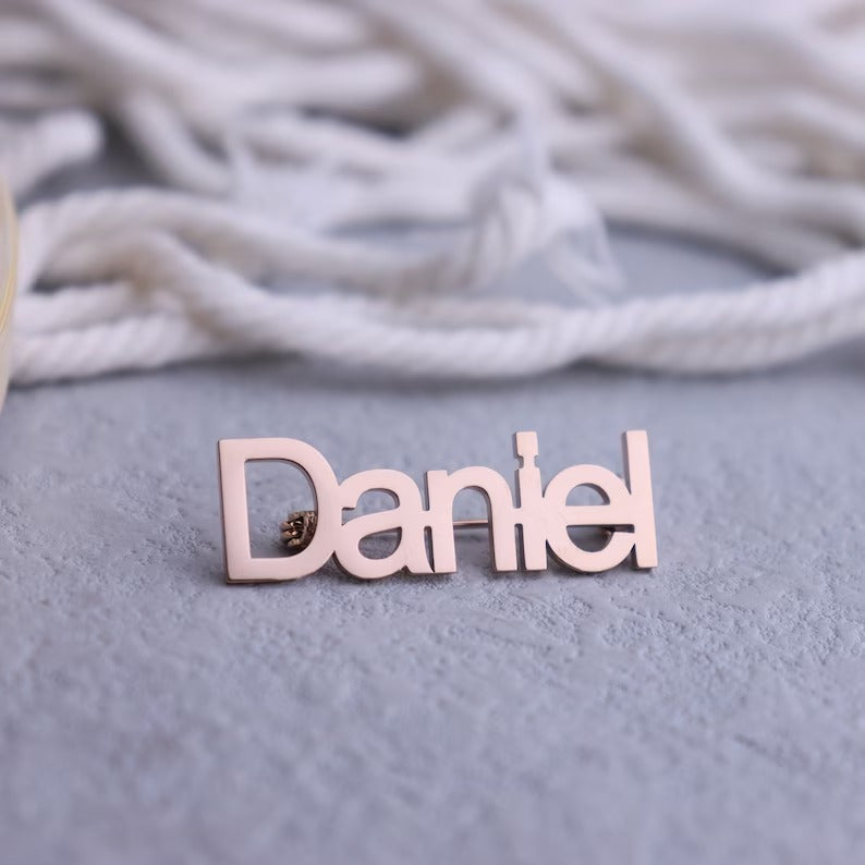 Name Pins Nameplate Brooch Meaningful Wedding Gift Logo Custom