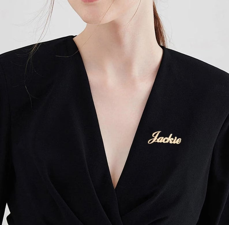 Name Pins Nameplate Brooch Meaningful Wedding Gift Logo Custom